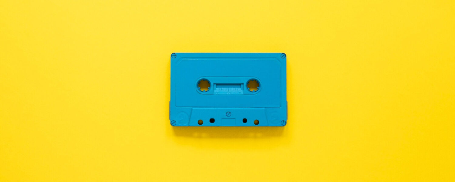 Radio Concept With Cassette Yellow Background 23 2148681171